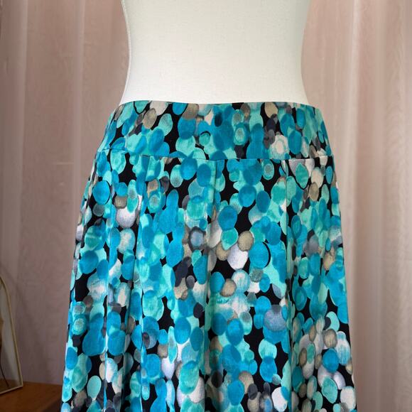 OneEighty Blue Abstract Dot Skater Skirt A-Line Flowy Casual Y2K Indie - Picture 2 of 9